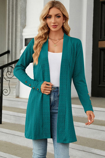 Chic open front cardigan with buttons 