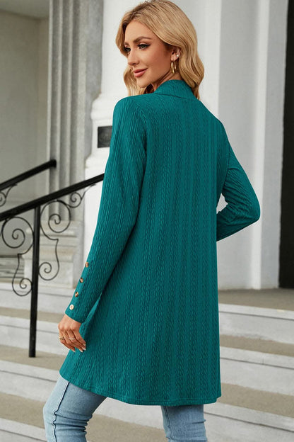 Chic open front cardigan with buttons 