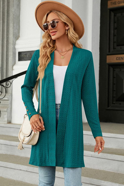 Chic open front cardigan with buttons 