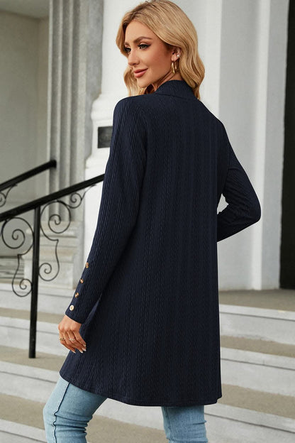 Chic open front cardigan with buttons 