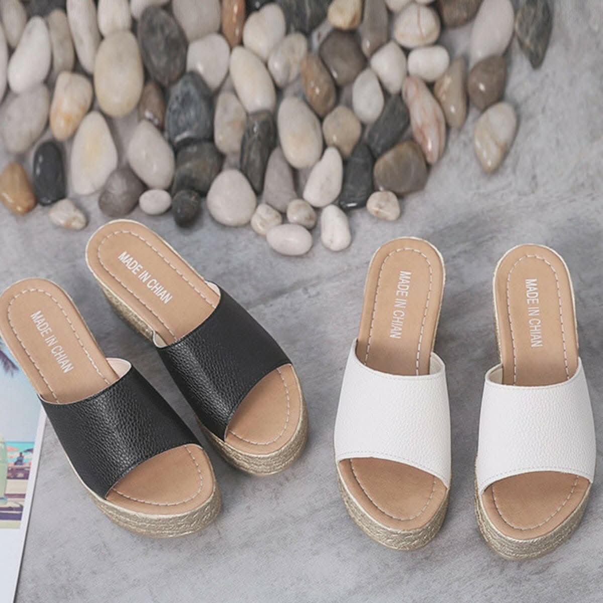 Chic open toe elevated sandals - Love Salve 