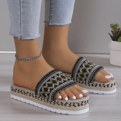 Chic open toe platform sandals - Love Salve 