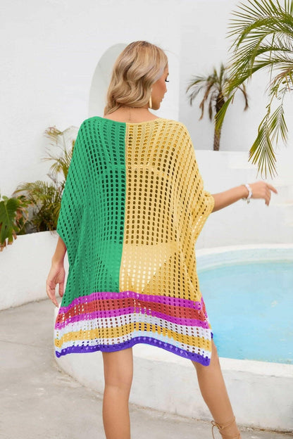 Chic openwork scoop neck cover-up 