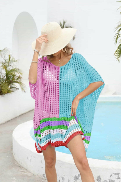 Chic openwork scoop neck cover-up 