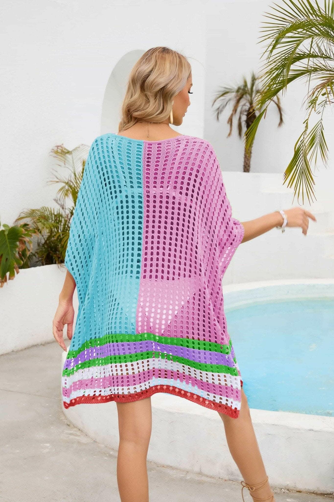 Chic openwork scoop neck cover-up 