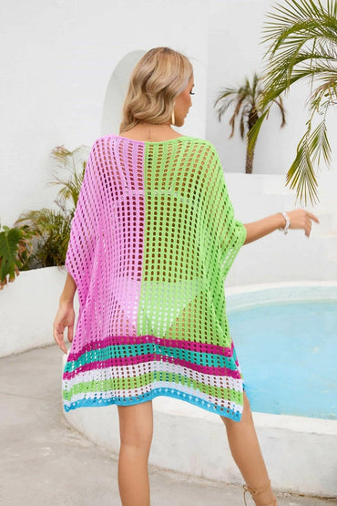 Chic openwork scoop neck cover-up - Love Salve 