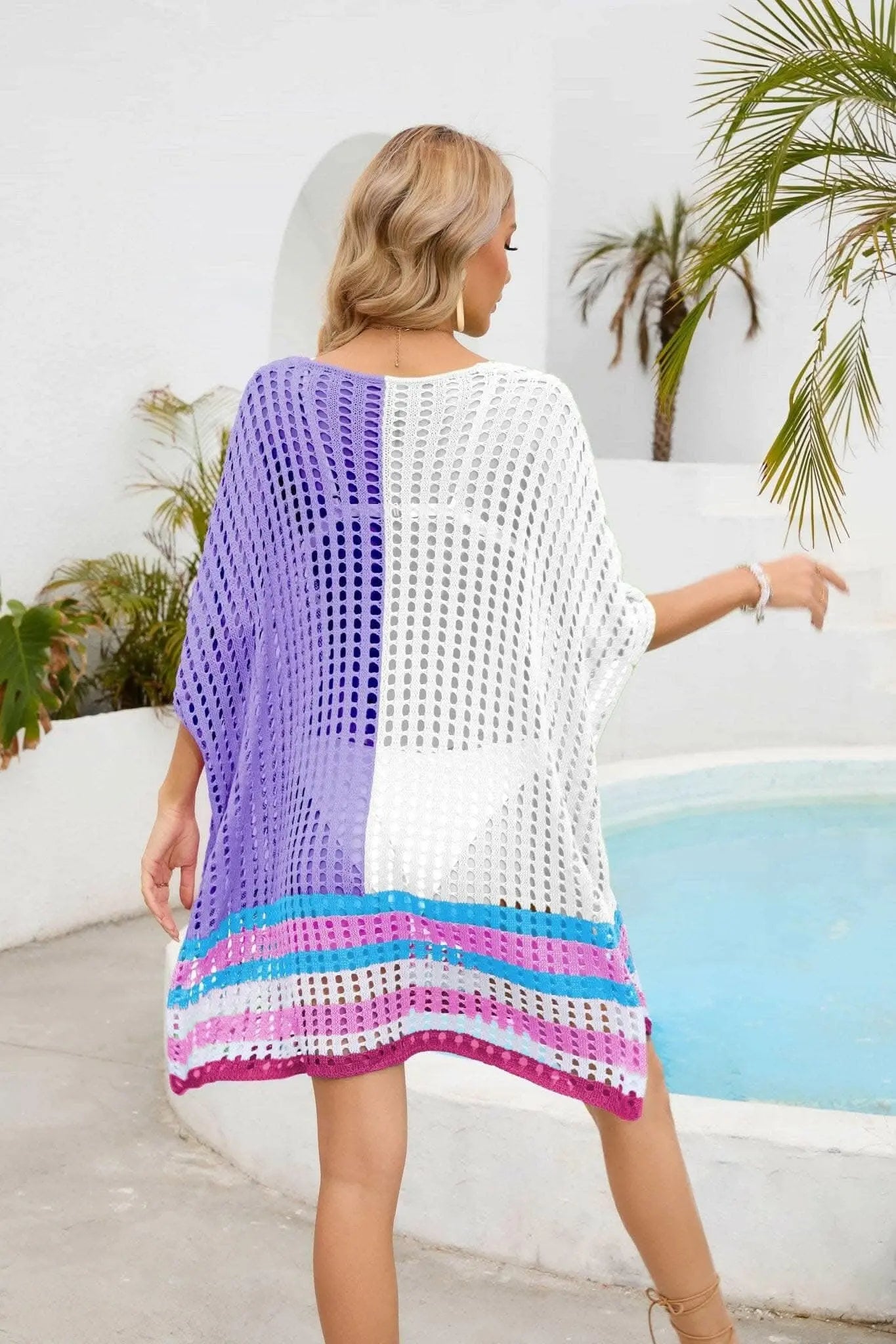 Chic openwork scoop neck cover-up - Love Salve 