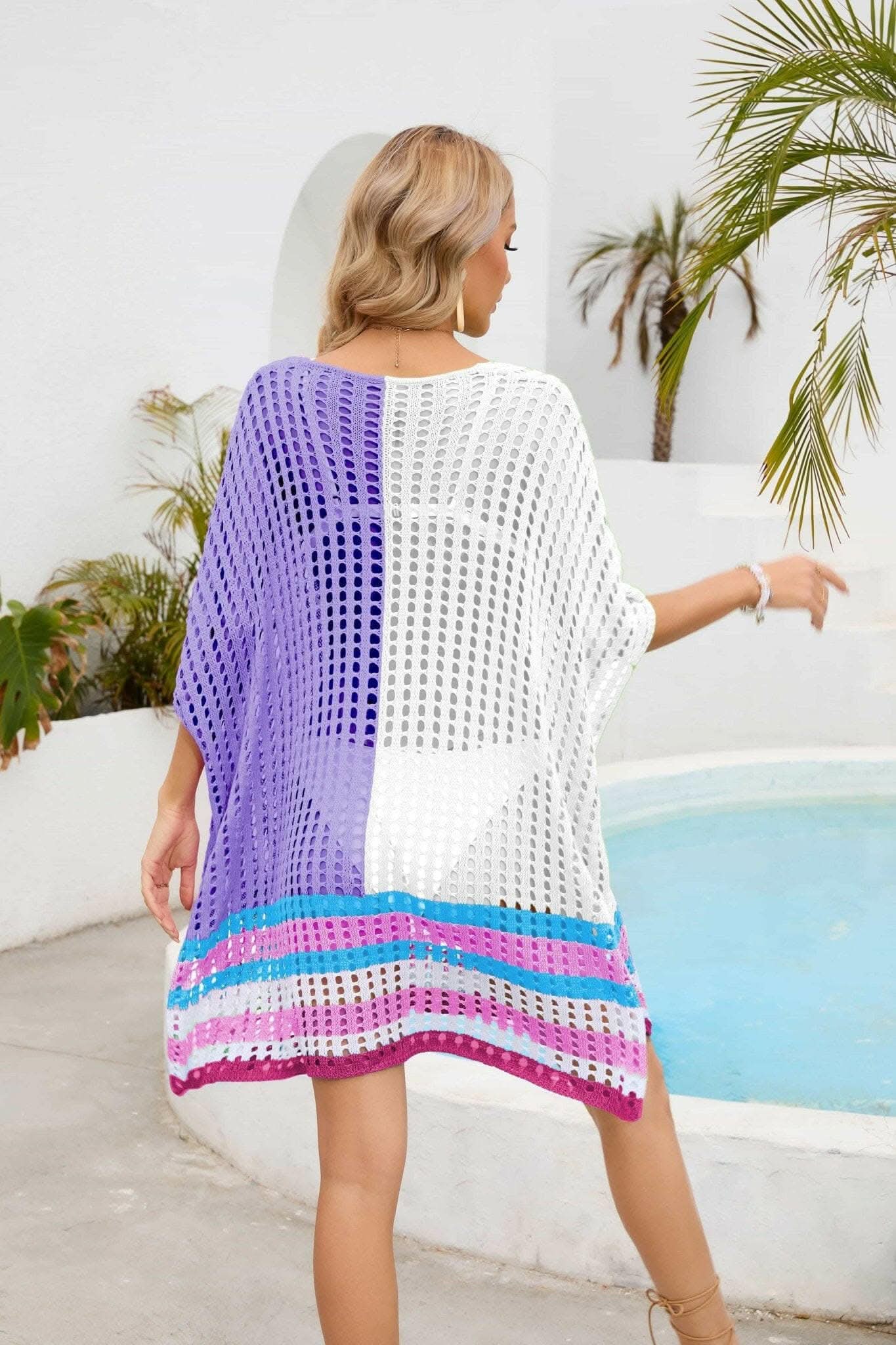 Chic openwork scoop neck cover-up 
