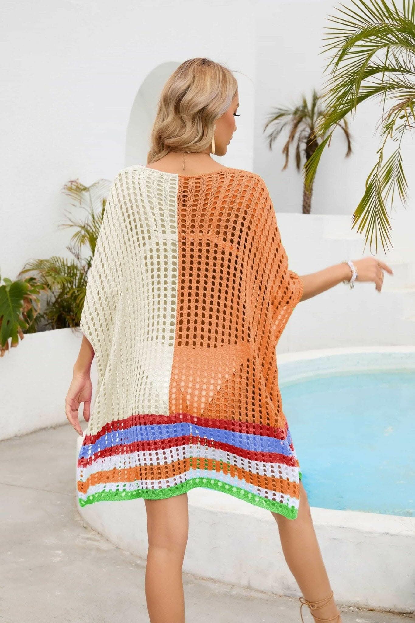 Chic openwork scoop neck cover-up 