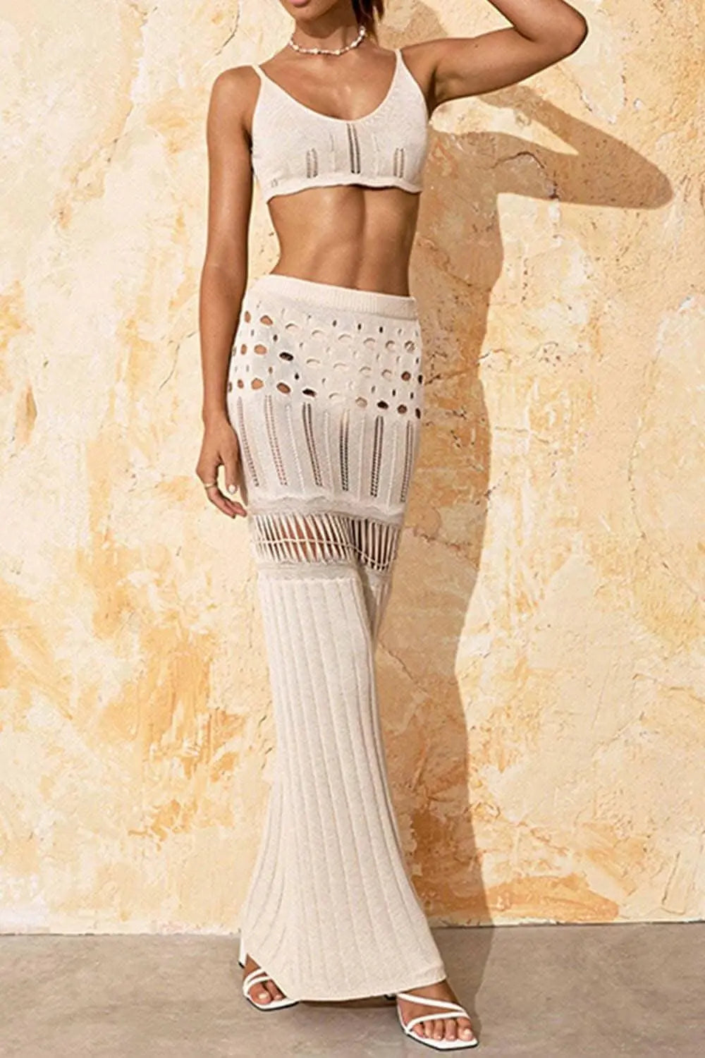 Chic openwork swim cover-up set - Love Salve 