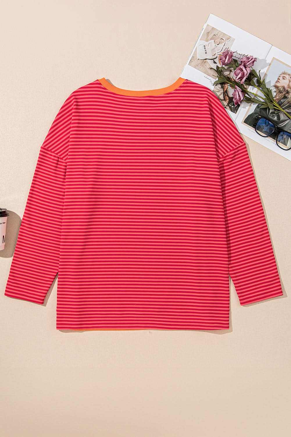 Chic orange striped plus size top - Love Salve 