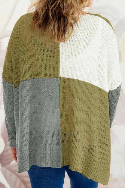 Chic oversized color block sweater 