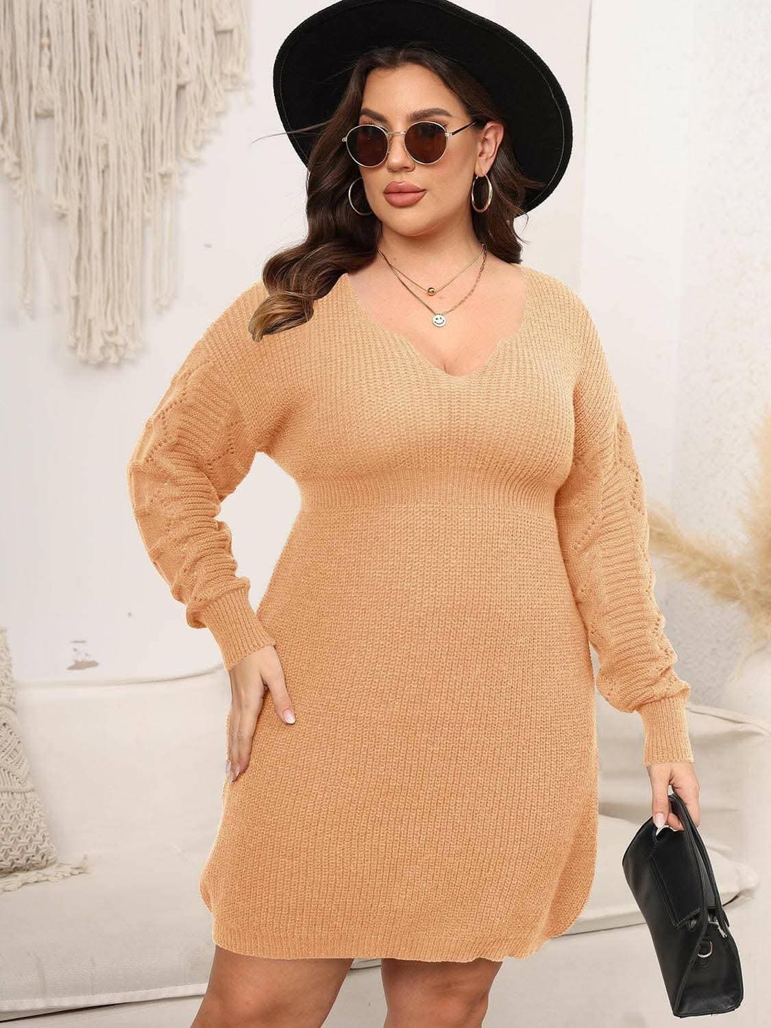 Chic oversized knit dress for curvy women 