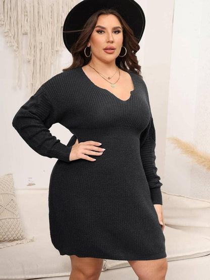Chic oversized knit dress for curvy women 