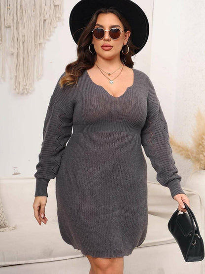 Chic oversized knit dress for curvy women 