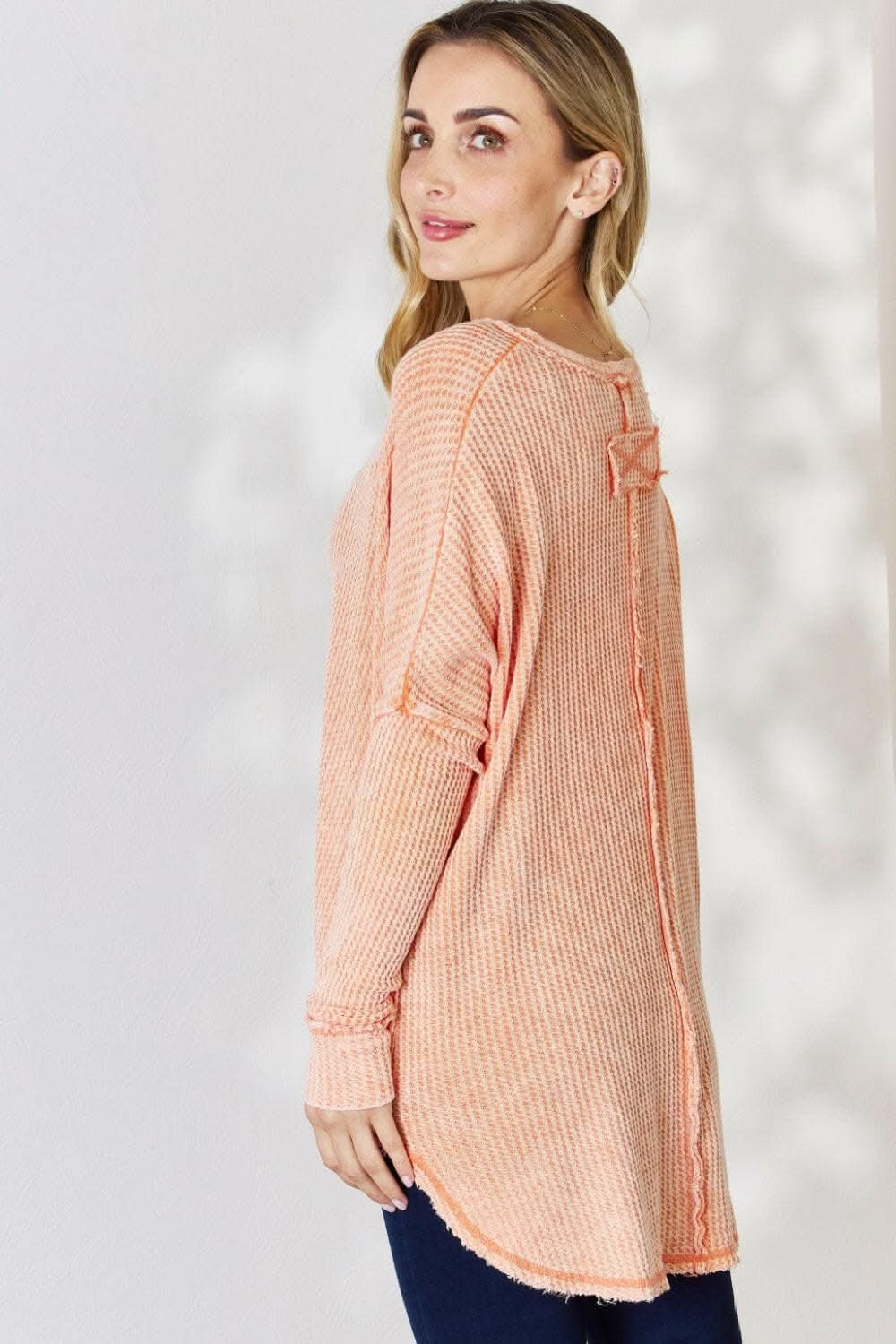 Chic oversized waffle top by Zenana - Love Salve 