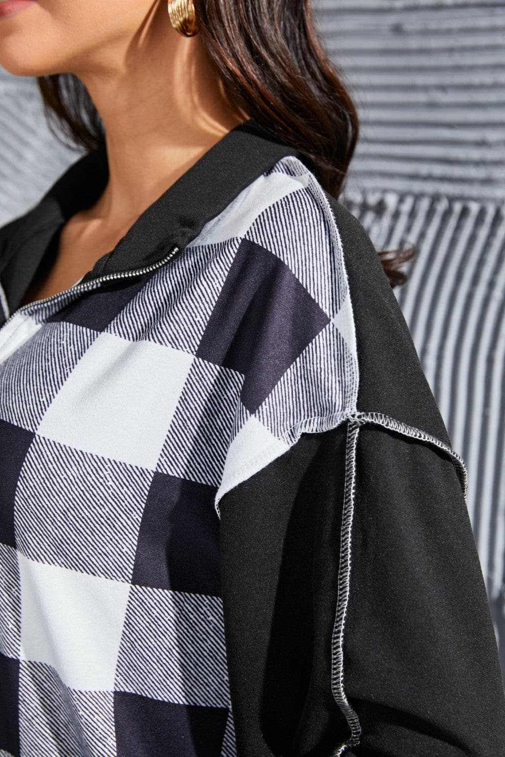 Chic plaid long sleeve top - Love Salve 