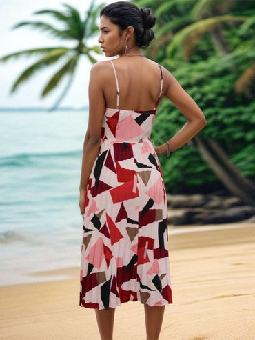 Chic pleated geometric dress - Love Salve 