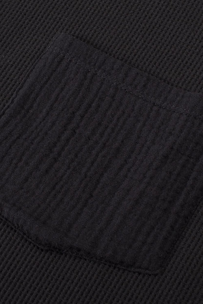 Chic plus-size black crinkle top - Love Salve 