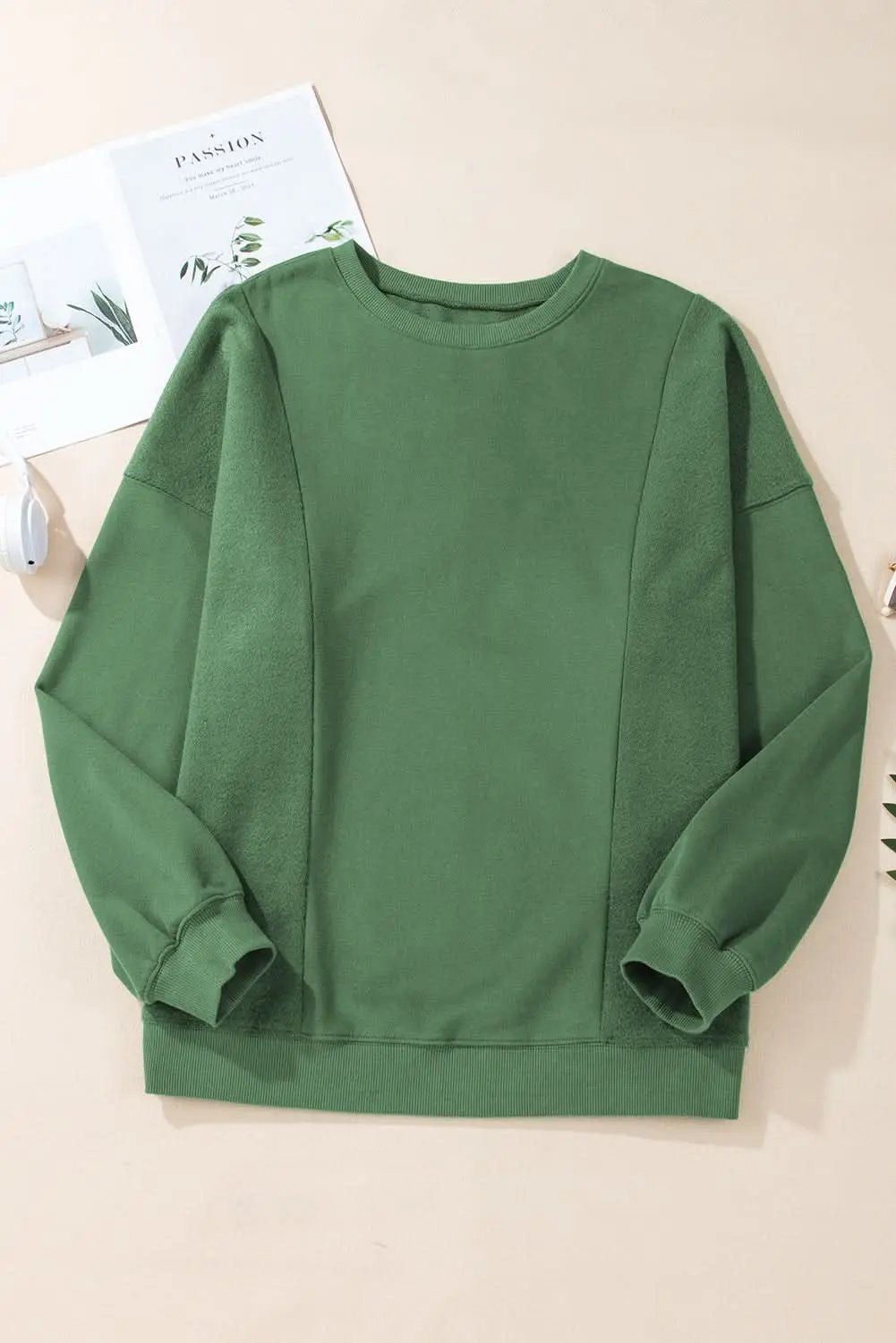 Chic plus size blackish green sweatshirt - Love Salve 