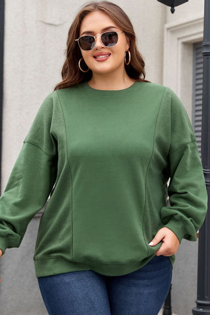 Chic plus size blackish green sweatshirt - Love Salve 