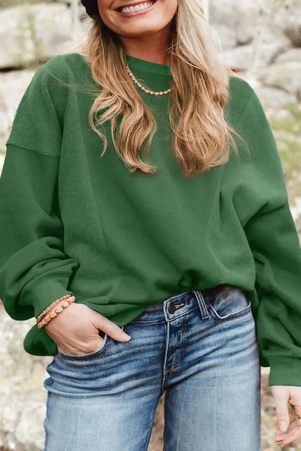 Chic plus size blackish green sweatshirt - Love Salve 