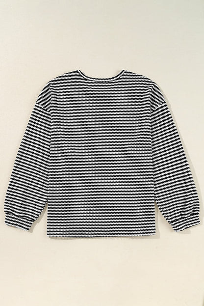 Chic plus size black striped tee - Love Salve 