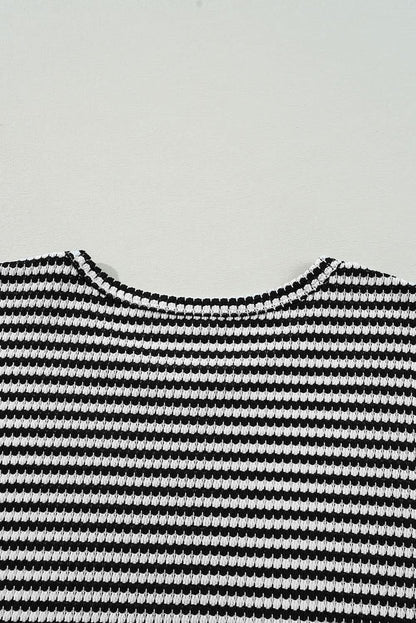 Chic plus size black striped tee - Love Salve 
