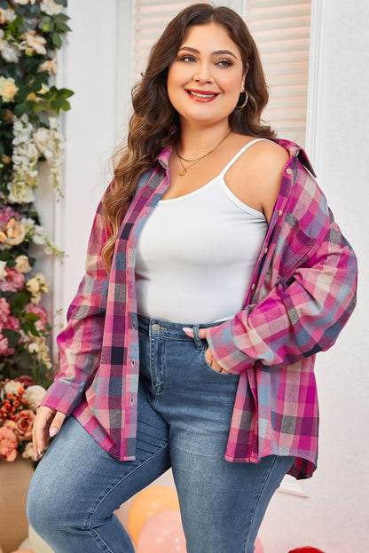 Chic plus size checkered shirt 
