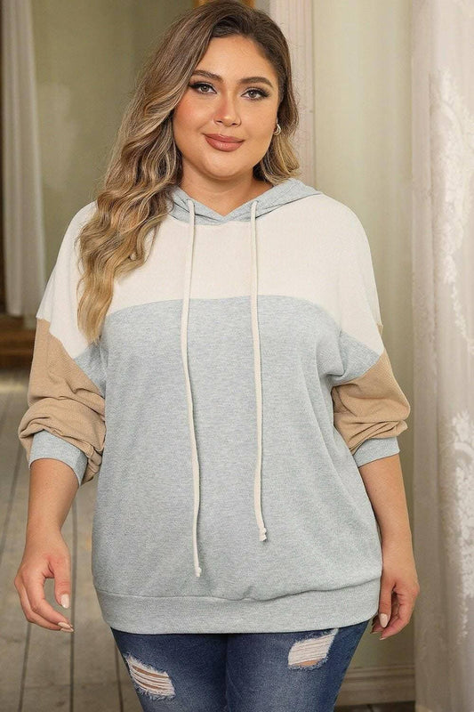 Chic plus size drawstring hoodie - Love Salve 