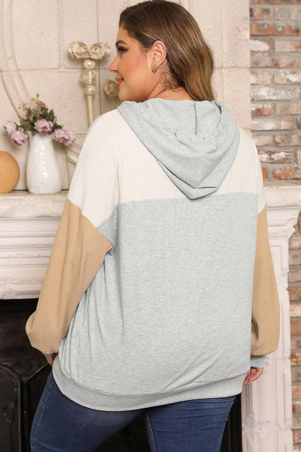 Chic plus size drawstring hoodie - Love Salve 