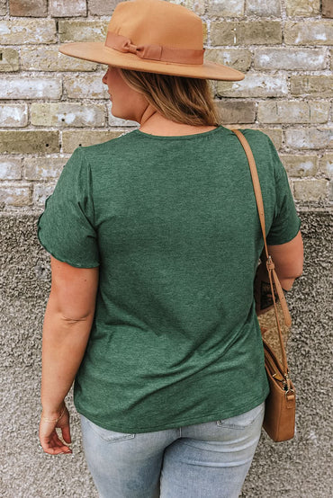 Chic plus size green embroidered blouse - Love Salve 