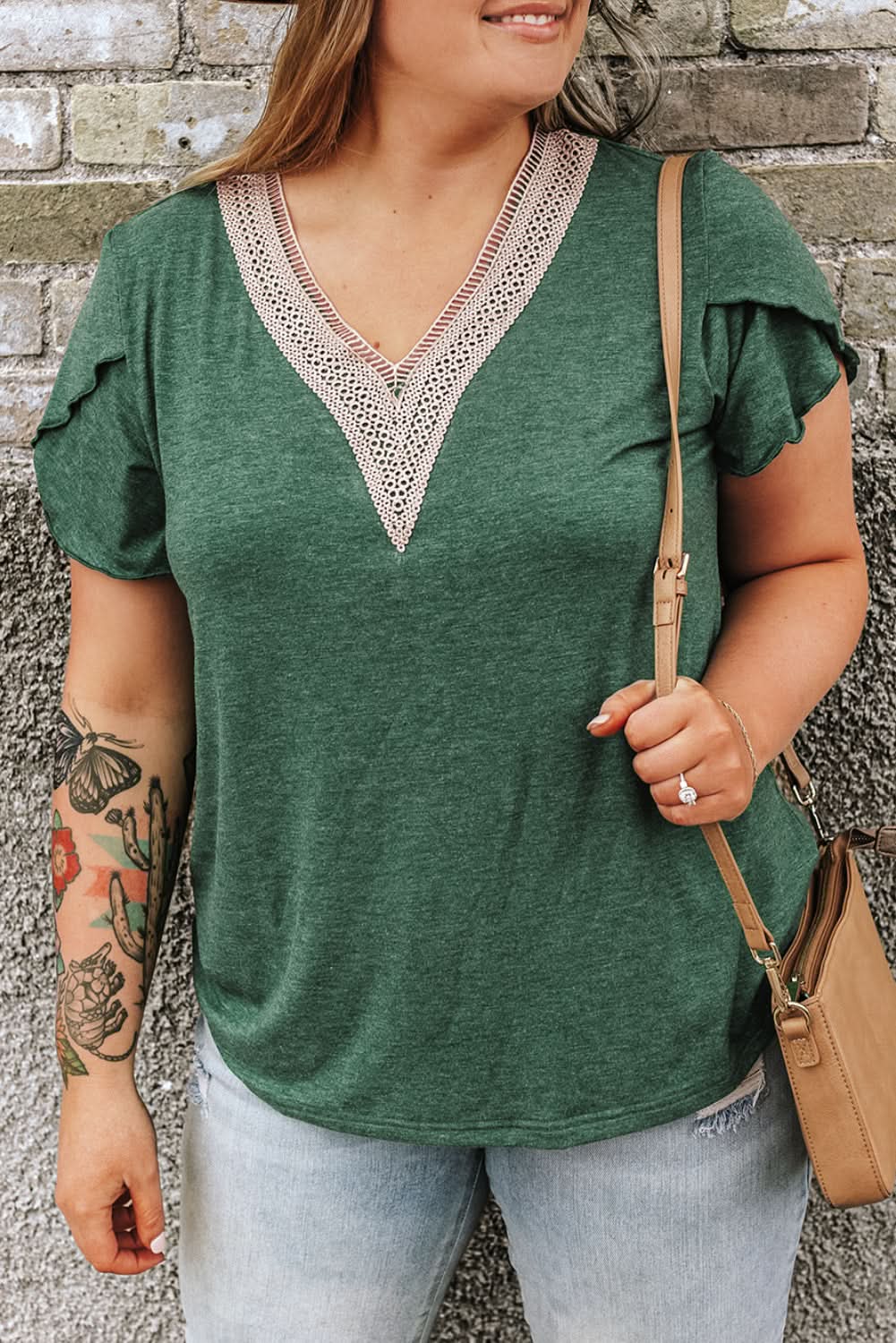 Chic plus size green embroidered blouse - Love Salve 