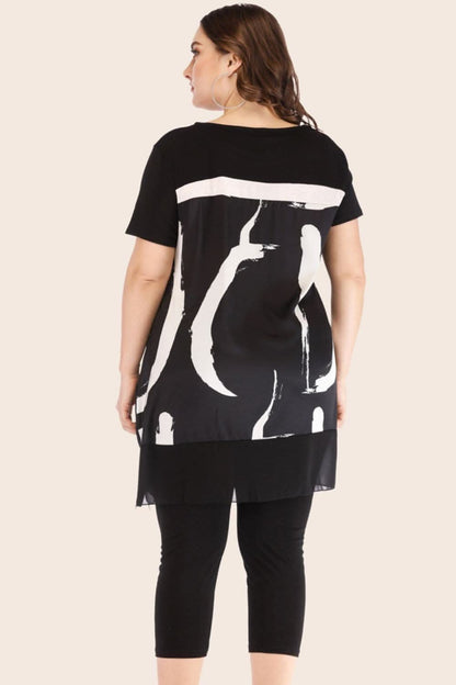 Chic plus size mesh tee set 