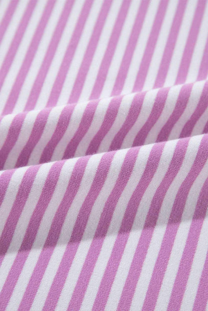 Chic plus size pink stripe tee - Love Salve 