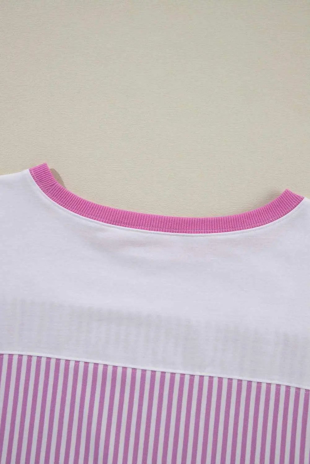 Chic plus size pink stripe tee - Love Salve 