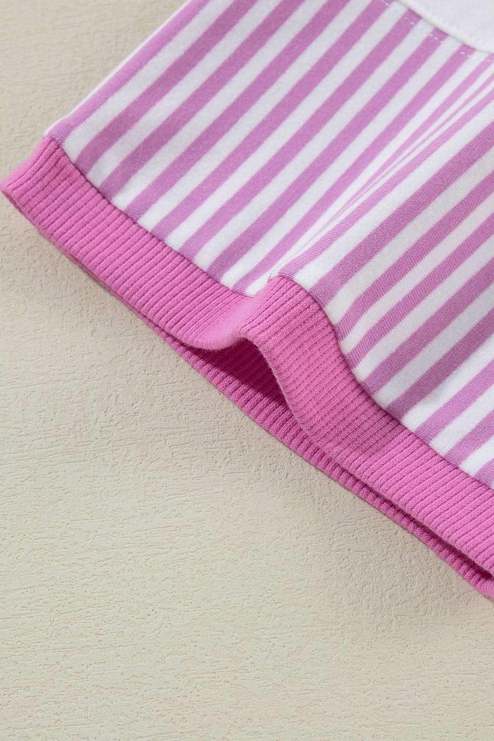 Chic plus size pink stripe tee - Love Salve 