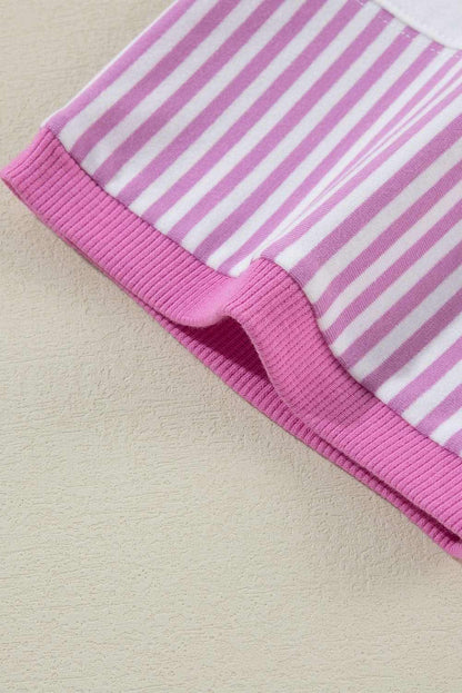 Chic plus size pink stripe tee - Love Salve 