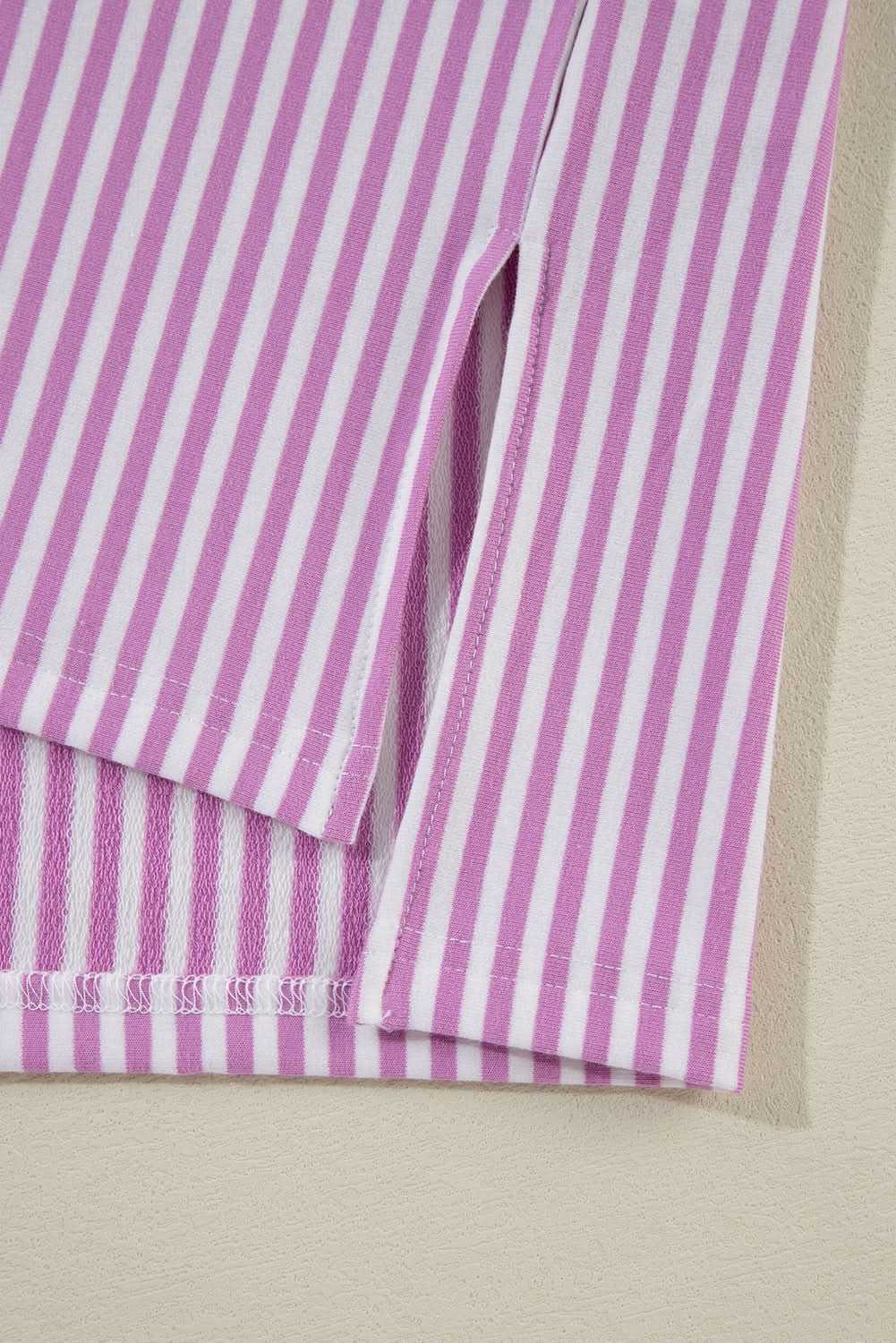 Chic plus size pink stripe tee - Love Salve 