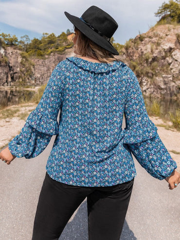 Chic plus size ruffled tie blouse - Love Salve 