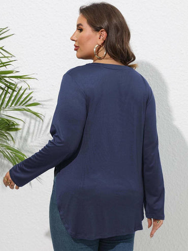 Chic plus size sheer sleeve t-shirt - Love Salve 