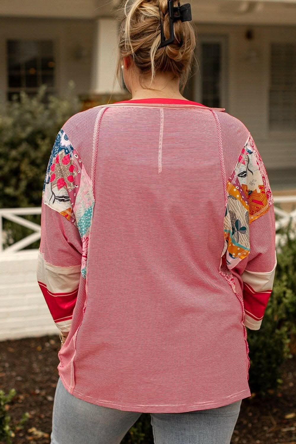 Chic plus size striped sweatshirt - Love Salve 