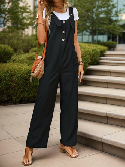 Chic pocketed wide-leg jumpsuit 