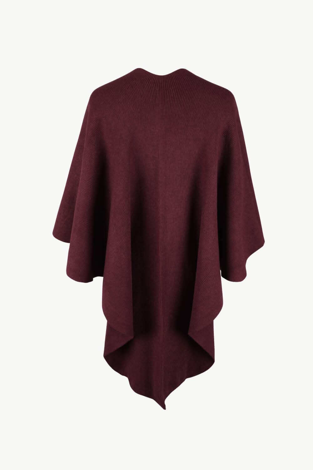 Chic poncho with pom-pom trim - Love Salve 