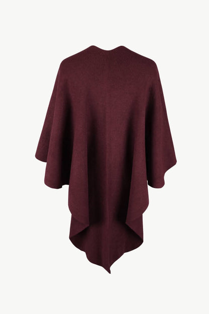 Chic poncho with pom-pom trim - Love Salve 