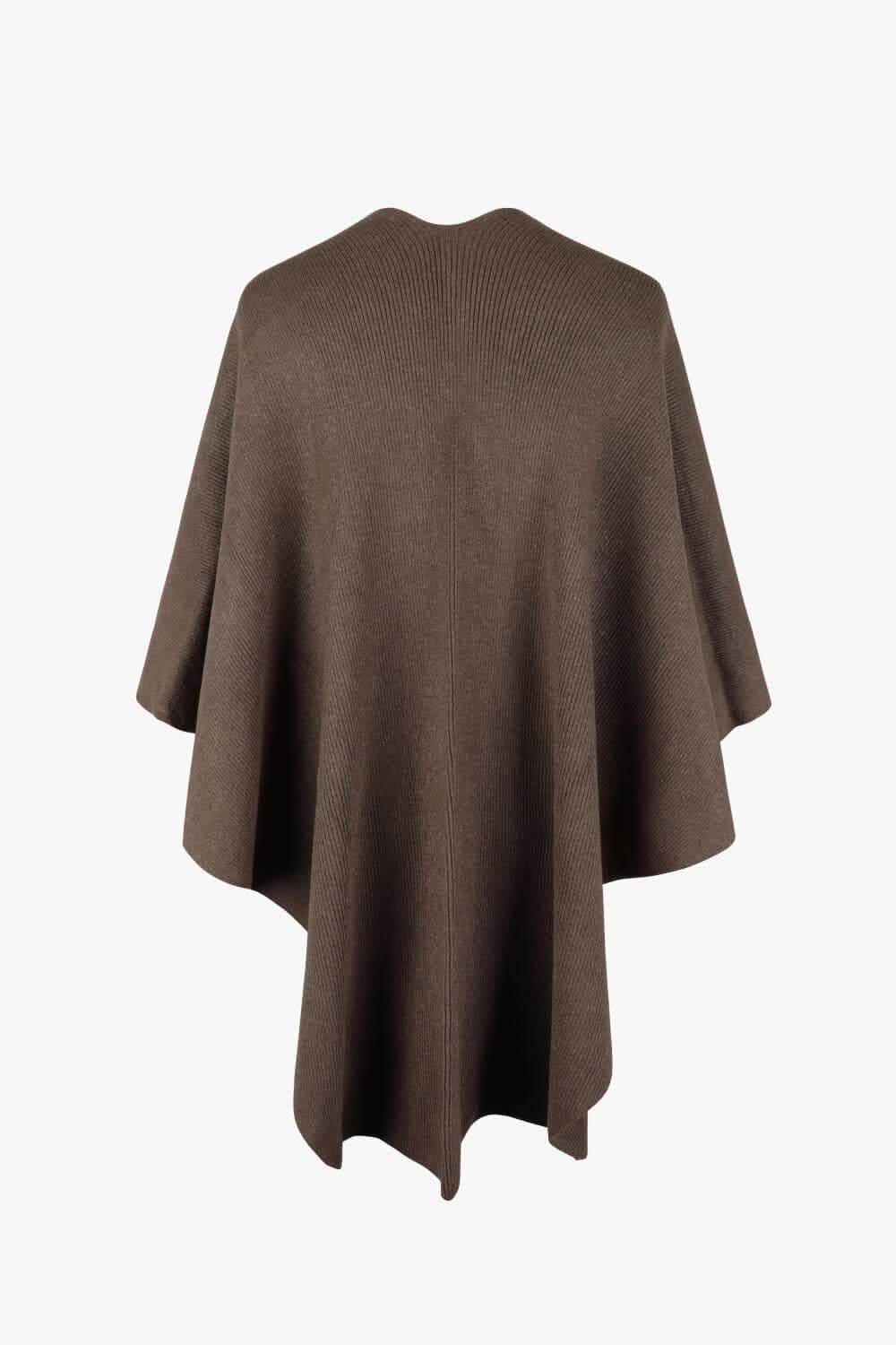 Chic poncho with pom-pom trim - Love Salve 