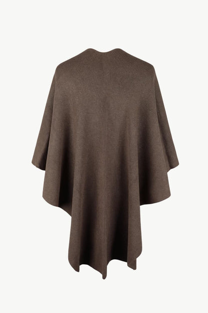 Chic poncho with pom-pom trim - Love Salve 