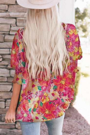 Chic printed half sleeve blouse - Love Salve 