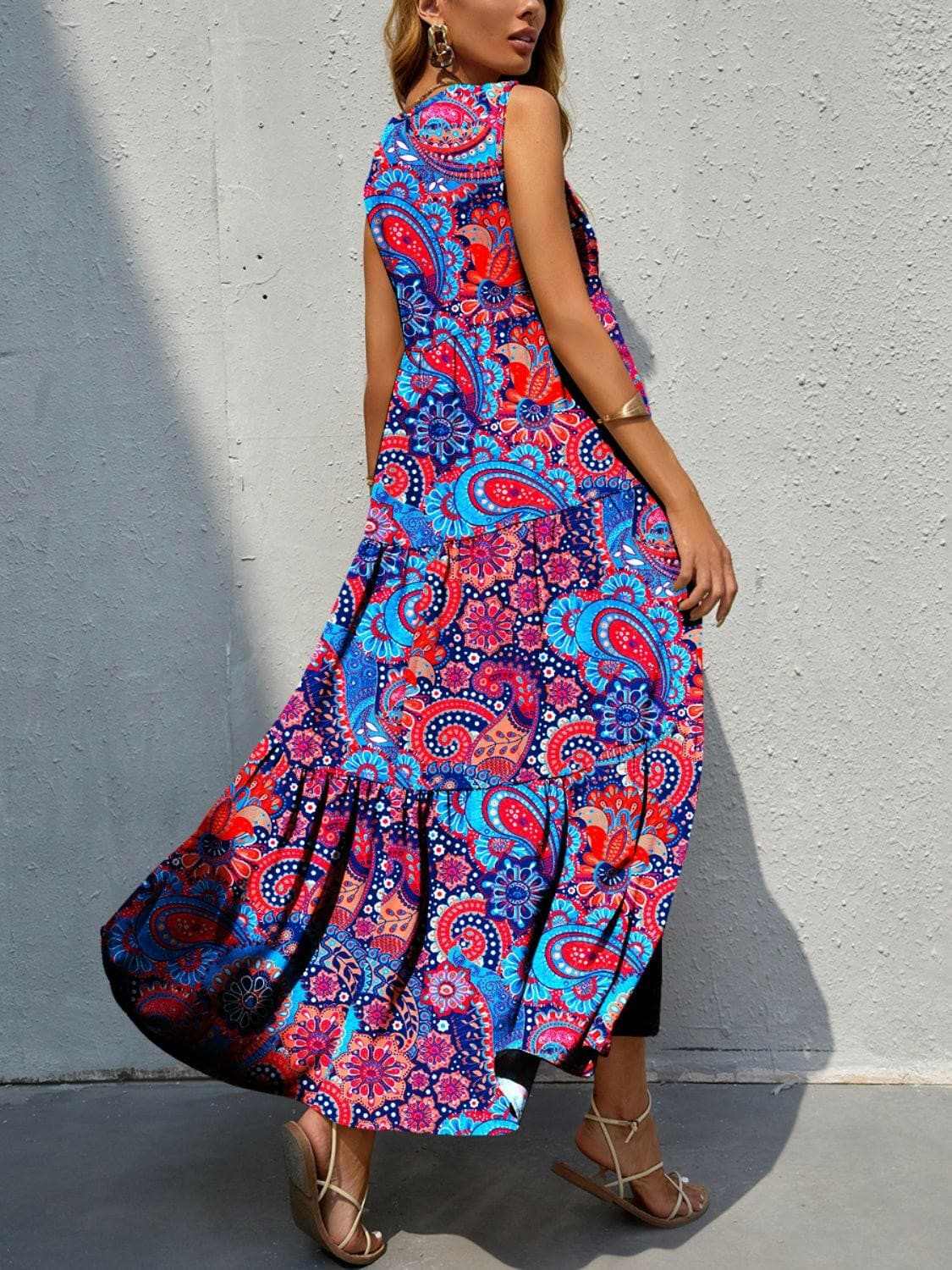 Chic printed tiered dress 