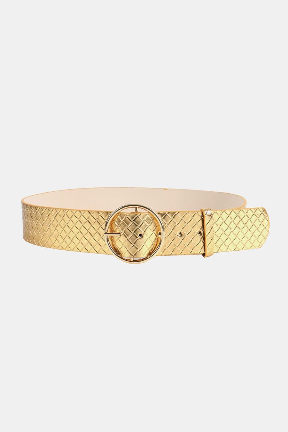 Chic pu leather circle buckle belt 